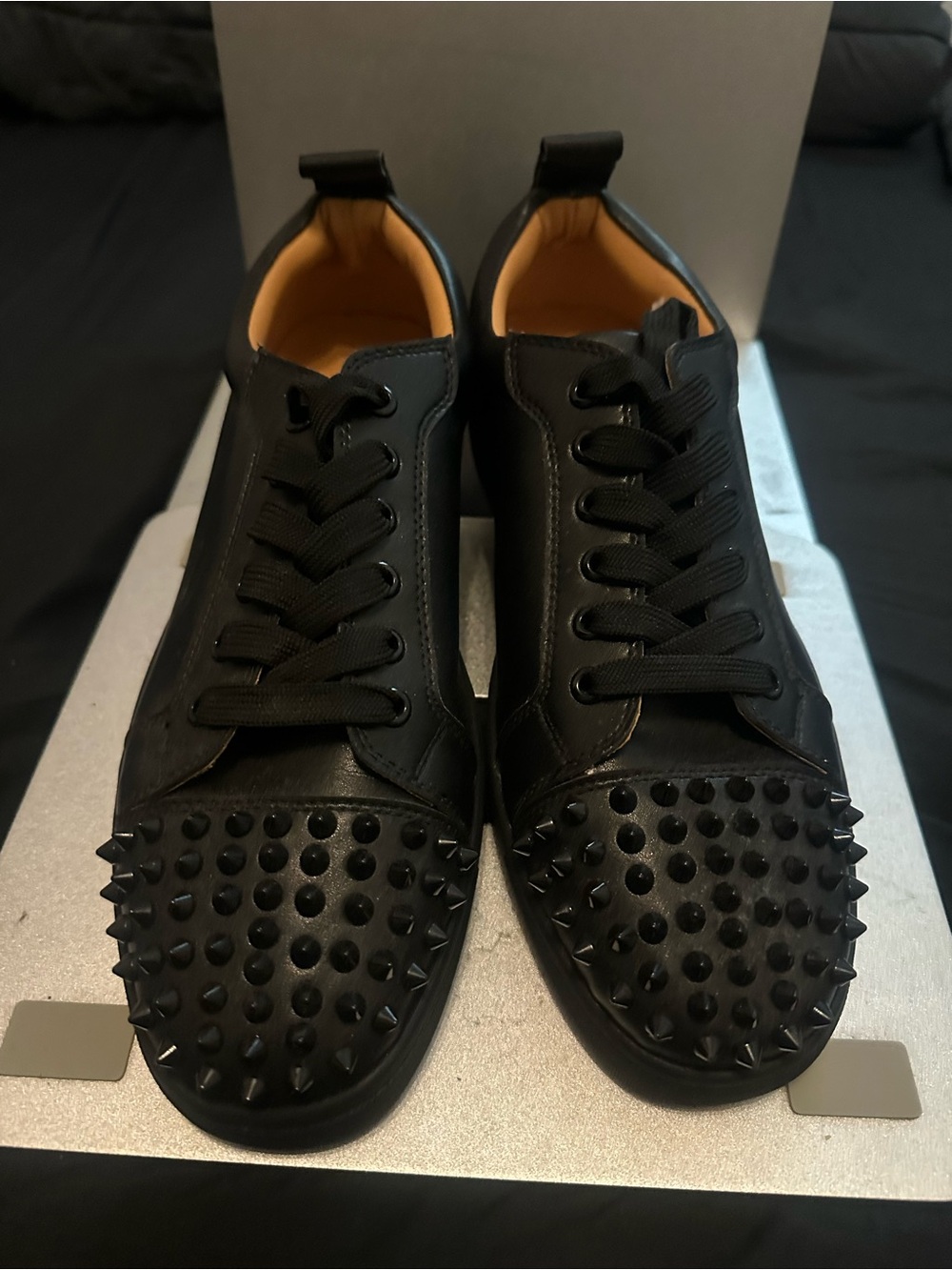Christian Louboutin Men’s Black Spiked Low-Top Sneakers